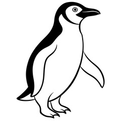 Smooth Lines of a Waddling Penguin Vector Art