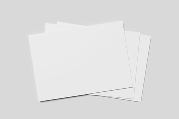 Blank A5 landscape flyer for mockup