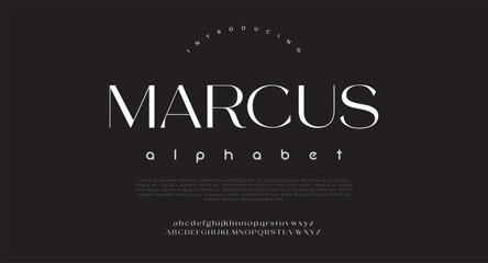 Marcus Creative modern urban alphabet fonts. Typography sport, game, technology, fashion, digital, future creative logo font.