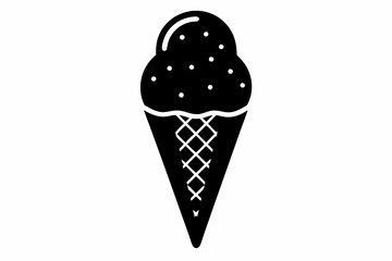 Cone ice cream silhouette vector illustration for design, graphic art