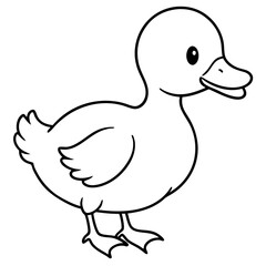 Charming Fluffy Duckling A Simple Vector Waddle