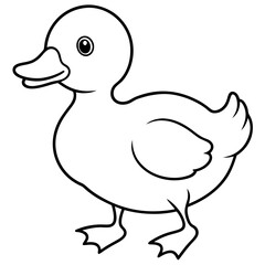 Charming Fluffy Duckling A Simple Vector Waddle
