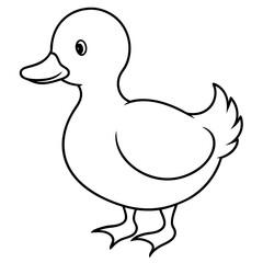Charming Fluffy Duckling A Simple Vector Waddle