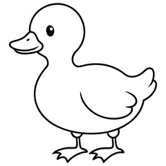 Charming Fluffy Duckling A Simple Vector Waddle