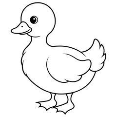 Charming Fluffy Duckling A Simple Vector Waddle