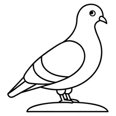 Minimalist Vector of a Pigeon on a Ledge