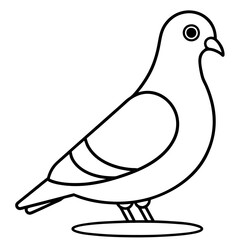 Minimalist Vector of a Pigeon on a Ledge