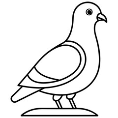 Minimalist Vector of a Pigeon on a Ledge