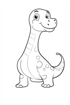recommend clip art: Cute Dinosaur Coloring Page for Kids