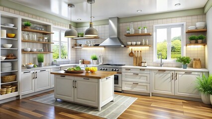 A clean, organized kitchen for healthy cooking and meal prep