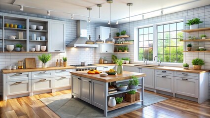 A clean, organized kitchen for healthy cooking and meal prep