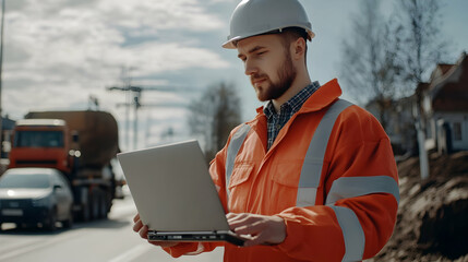 worker with laptop