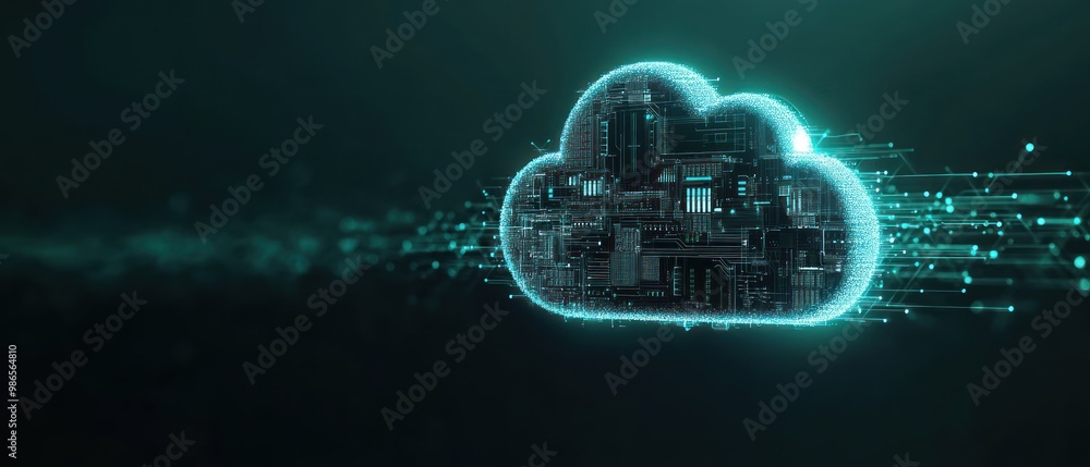 Poster digital cloud computing technology
