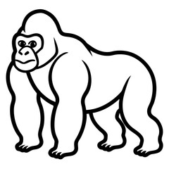Bold Black Vector Icon of a Gorilla on All Fours