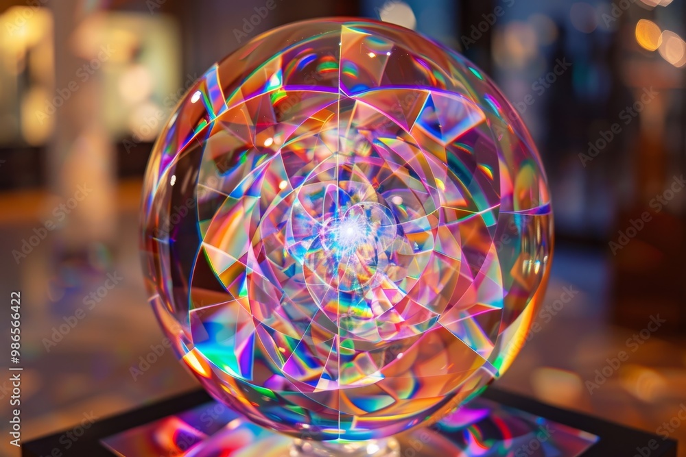 Aufkleber Abstract close-up of colorful crystal formations reflecting light in intricate patterns during bright daylight