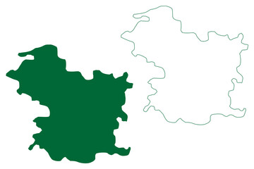 Narayanpur district (Chhattisgarh State, Bastar division, Republic of India) map vector illustration, scribble sketch Narayanpur map