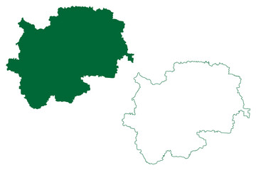 Nashik district (Maharashtra State, Nashik Division, Republic of India) map vector illustration, scribble sketch Nasik map