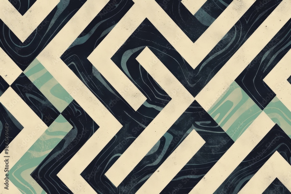 Poster Intricate geometric patterns created from layered gray wooden panels designed for modern interior spaces, adding depth and texture to contemporary decor