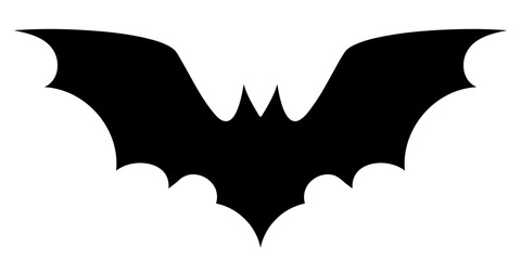 Fototapeta premium Black silhouette of a bat for Halloween isolated on transparent background. Vector illustration