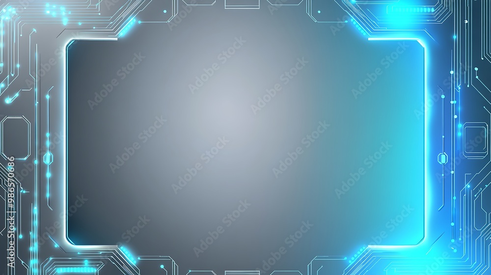 Aufkleber abstract blue technology frame background.