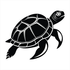 Turtle silhouette vector