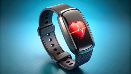 A fitness tracker monitoring heart rate and steps