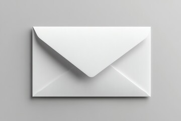 A White Envelope Isolated on a Light Grey Background