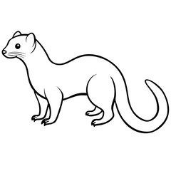 Sleek Minimalist Weasel in Forward Motion – Vector Art