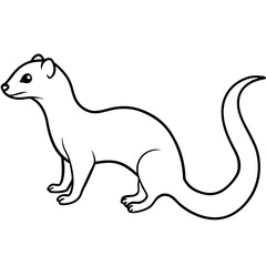 Sleek Minimalist Weasel in Forward Motion – Vector Art