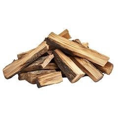 A pile of firewood, cut out