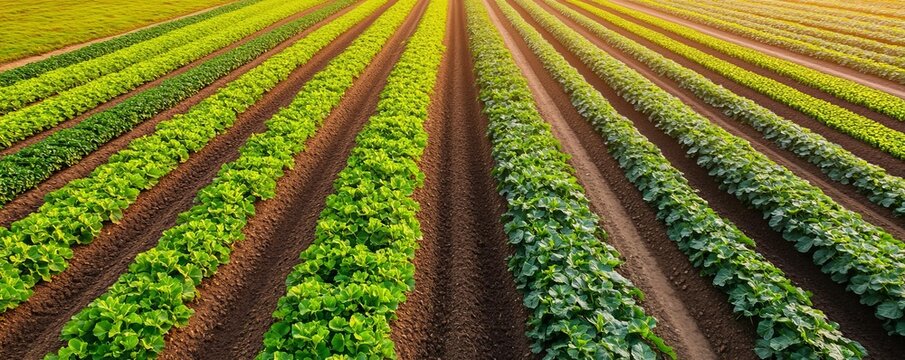 Aerial view of intercropping practices enhancing soil health in farmlands