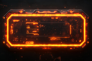 Obraz premium Rounded Rectangle Header with Thin Neon-Orange Border: Bright and Bold