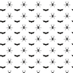 The attractive repeated pattern design of bat and black spider is suitable for printing on fabric and clothing, wall paper, gift paper, nylon, etc.