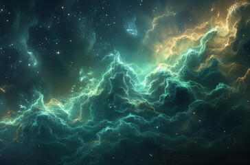 Fototapeta premium Plasma Nebula: Swirling Clouds of Electrified Pastels