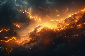 Naklejka premium Abstract Plasma Storm: Intense Flashes of Electric Energy