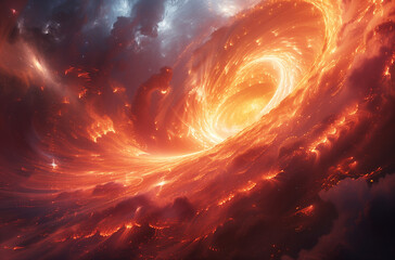 Obraz premium Plasma Vortex: Swirling Currents of Electric Red and Blue