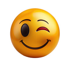 Fototapeta premium Winking yellow emoji