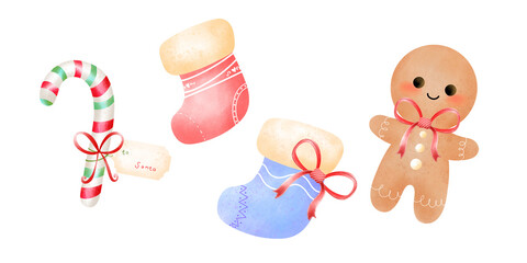 Christmas Image Kit - Santa's Treat, Gingerbread Man, and Stocking Decorations