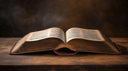 Holy bible laying open on a table