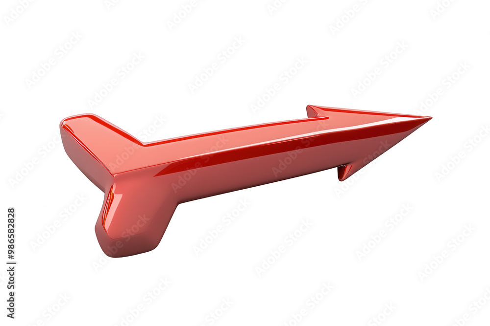 Poster png glossy red arrow pointing to the right, designed with 3d effects, set isolated on plain transpar