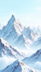 Obraz premium Serene snow-capped mountains under a clear blue sky, evoking tranquility and adventure. Perfect for travel, nature, and outdoor-themed projects.