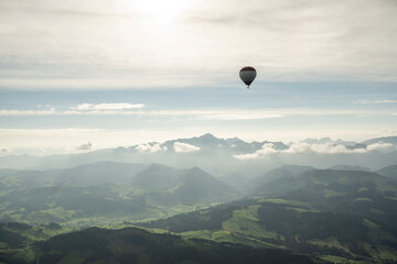 hot air balloon over Appenzellerland