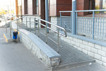 slope outdoor concrete ramp care entrance access wheelchair disability building architecture disabled