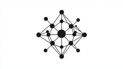 A simple business logo featuring a black icon of a digital connection on a white background. This logo represents the power of technology and social media to connect people globally.