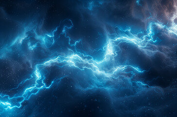 Fototapeta premium Electric Elegance: Intertwined Plasma Filaments with Strands of Electric Blue