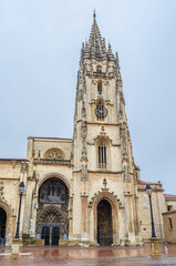 Fototapeta premium Gothic Cathedral of San Salvador in Oviedo, Asturias, Spain