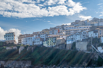 Fototapeta premium Architecture in the coastal town of Lastres, Spain