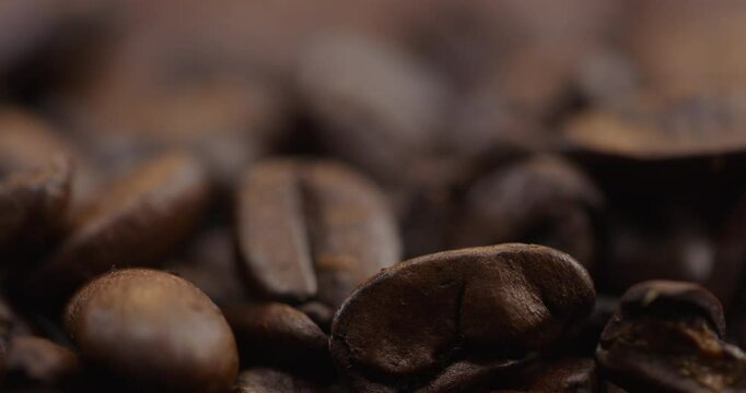 Coffee beans close up macro roack focus