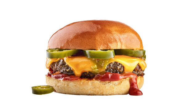 Juicy burger with jalapeños - Powered by Adobe