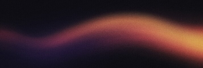 Grainy noisy poster background, dark plum and vibrant orange color wave, black backdrop, noise texture effect